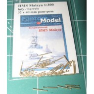 HMS Malaya Metalowe lufy 40mm Pom-Pom (Fantom Model 7) HMS Malaya Metalowe lufy 40mm Pom-Pom (Fantom Model 7)