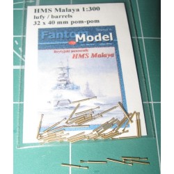 HMS Malaya Metalowe lufy 40mm Pom-Pom (Fantom Model 7) HMS Malaya Metalowe lufy 40mm Pom-Pom (Fantom Model 7)