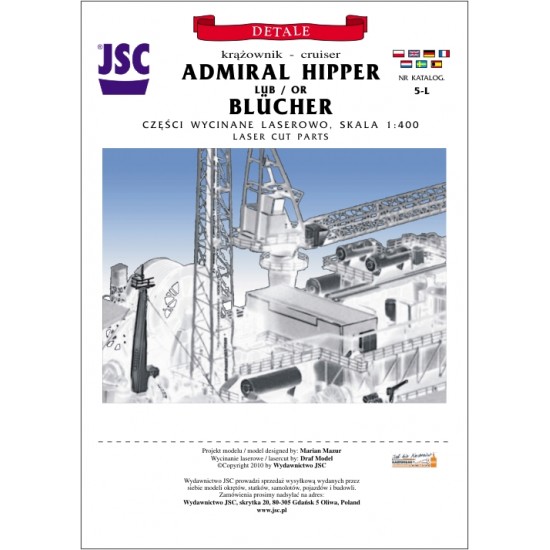 Detale laserowe do krążownika ADMIRAL HIPPER lub BLÜCHER (JSC 005-L)