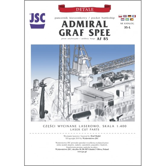 Detale laserowe do  modelu pancernika ADMIRAL GRAF SPEE (JSC 035L)