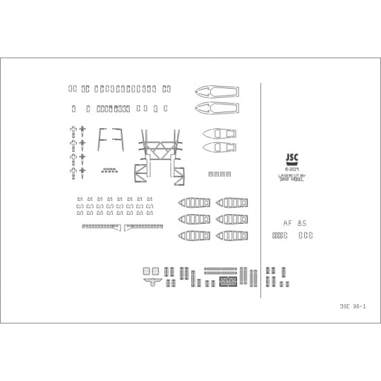 Detale laserowe do  modelu pancernika ADMIRAL GRAF SPEE (JSC 035L)