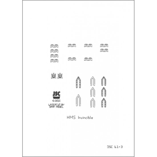 Detale laserowe do modelu lotniskowca INVINCIBLE (JSC 061L)