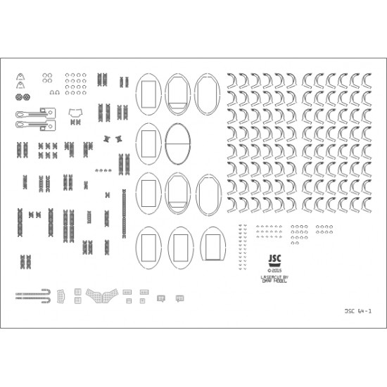 Detale laserowe do  modelu transatlantyka QUEEN MARY (JSC 064L)