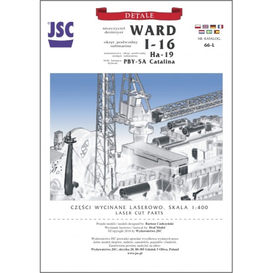 Detale laserowe do  modeli WARD, I-16, Ha-19, PBY-5A Catalina (JSC 066-L)