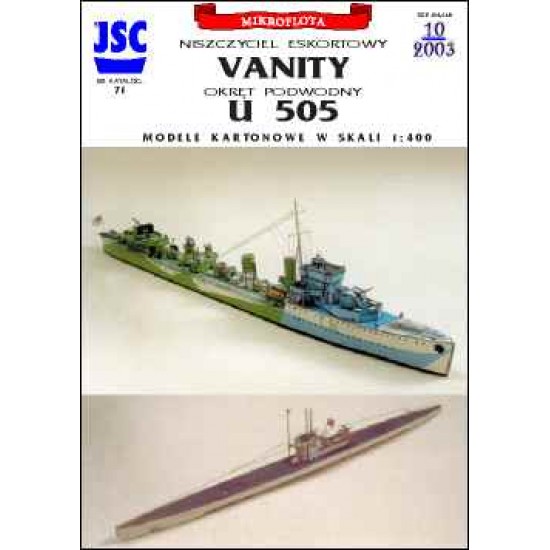 Brytyjski niszczyciel eskortowy VANITY, niemiecki okręt podwodny U 505 (JSC 071)