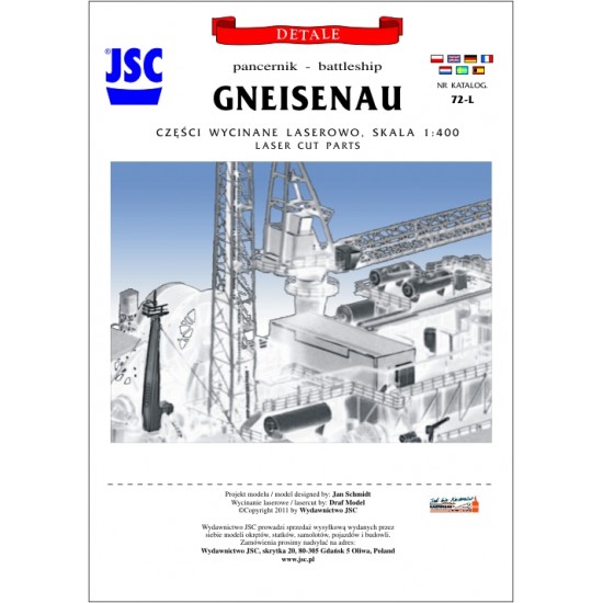 Detale laserowe do  modelu pancernika GNEISENAU (JSC 072-L)