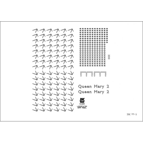 Części wycinane laserowo do statku pasażerskiego QUEEN MARY 2 (JSC 77-L)