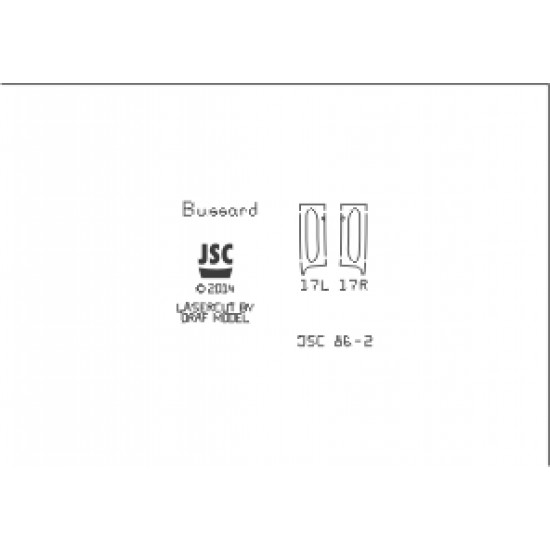 Detale laserowe do modeli BUSSARD / FALKE, U117, BV 138, BV 238 (JSC 086L) Detale laserowe do modeli BUSSARD / FALKE, U117, BV 138, BV 238 (JSC 086L)