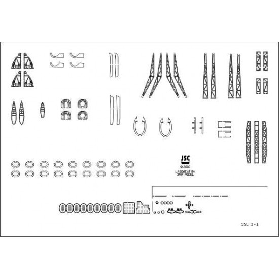Detale laserowe do krążownika SHEFFIELD (JSC 001-L)