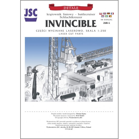Detale laserowe do brytyjskiego krążownika liniowego INVINCIBLE (JSC 268L)