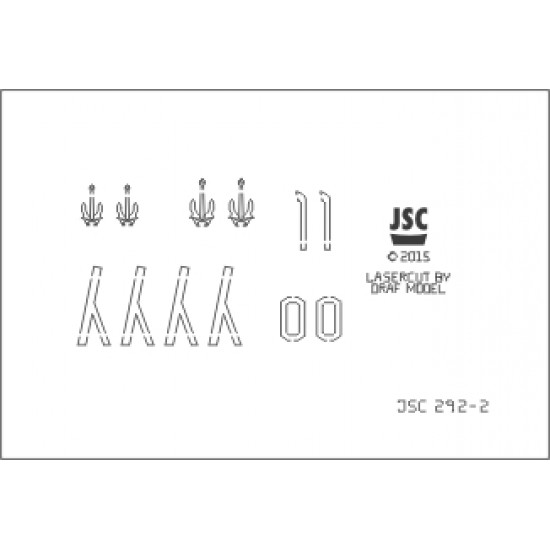 Detale laserowe do  modelu katapultowca BUSSARD/FALKE (JSC 292L)