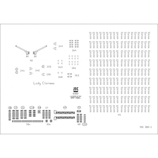 Części wycinane laserowo do modelu LADY CLARISSA (JSC 300-L)