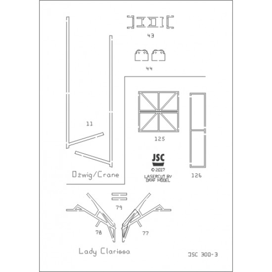 Części wycinane laserowo do modelu LADY CLARISSA (JSC 300-L)