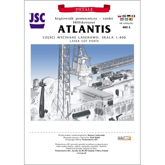 Detale laserowe do krążownika pomocniczego ATLANTIS (JSC 402-L) Detale laserowe do krążownika pomocniczego ATLANTIS (JSC 402-L)