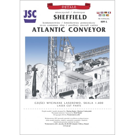 Detale laserowe do modeli SHEFFIELD, ATLANTIC CONVEYOR (JSC 409-L)