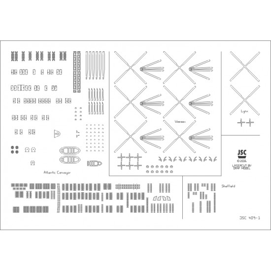 Detale laserowe do modeli SHEFFIELD, ATLANTIC CONVEYOR (JSC 409-L)