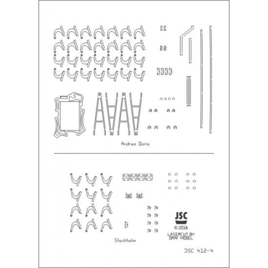 Detale laserowe do modeli ANDREA DORIA & STOCKHOLM (JSC 412L)