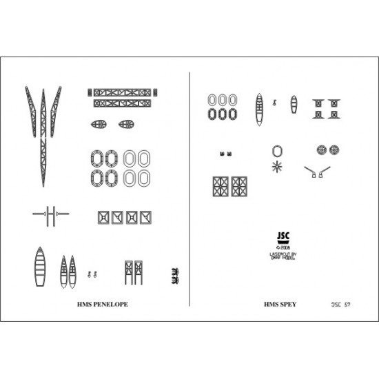 Detale laserowe do krążownika PENELOPE i fregaty SPEY (JSC 057-L)