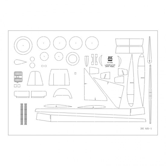 Szkielet wycięty laserem do modelu Messerschmitt Bf 109G (JSC 601L)