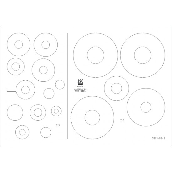 Szkielet wycięty laserem do modeli broni odwetowych V1 i V2 (JSC 603L)