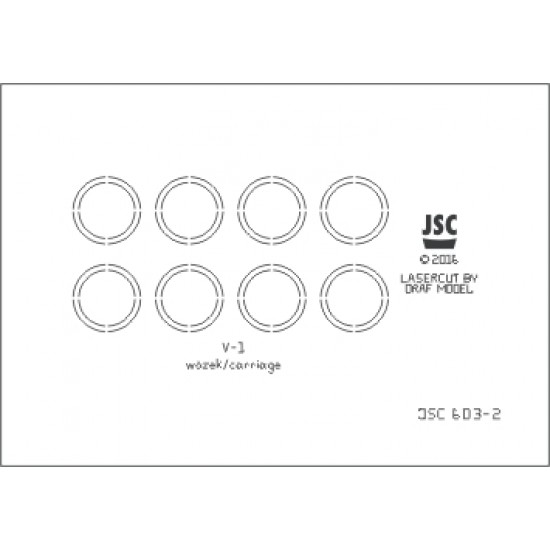 Szkielet wycięty laserem do modeli broni odwetowych V1 i V2 (JSC 603L)