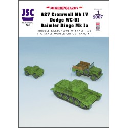 Brytyjski czołg CROMWELL VII lub CHALLENGER, Daimler DINGO, Dodge WC-51 (JSC 722)