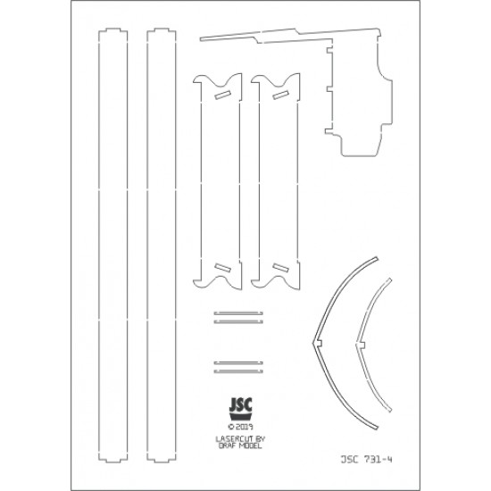 Szkielet wycięty laserem do modelu ASTER (JSC 731L)