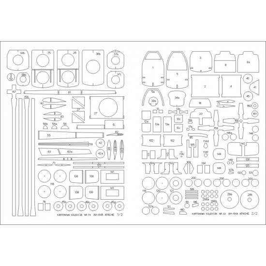 AH-64A "Apache" - Kartonowa Kolekcja 205 - szkielet wycięty laserem AH-64A "Apache" - Kartonowa Kolekcja 205 - szkielet wycięty laserem