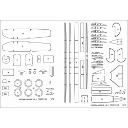 Fokker D.VII - Kartonowa Kolekcja 41L - szkielet wycięty laserem Fokker D.VII - Kartonowa Kolekcja 41L - szkielet wycięty laserem