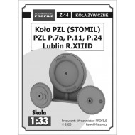 Lublin R.XIIID - Koła żywiczne PZL z oponą Stomil Lublin R.XIIID - Koła żywiczne PZL z oponą Stomil