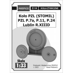 Lublin R.XIIID - Koła żywiczne PZL z oponą Stomil Lublin R.XIIID - Koła żywiczne PZL z oponą Stomil