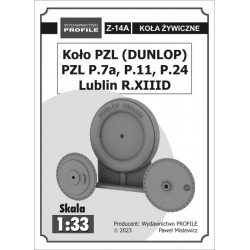 Lublin R.XIIID - Koła żywiczne PZL z oponą Dunlop Lublin R.XIIID - Koła żywiczne PZL z oponą Dunlop