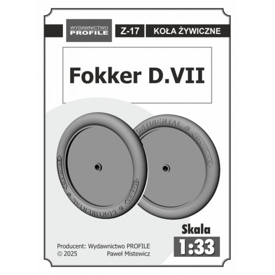 Fokker D.VII - koła żywiczne Fokker D.VII - koła żywiczne