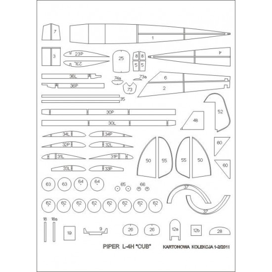 Piper L-4H Cub szkielet wycięty laserem