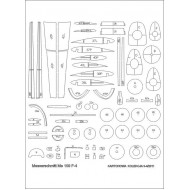 Messerschmitt Me 109F-4 szkielet wycięty laserem Messerschmitt Me 109F-4 szkielet wycięty laserem