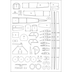 Fokker E.V szkielet wycięty laserem