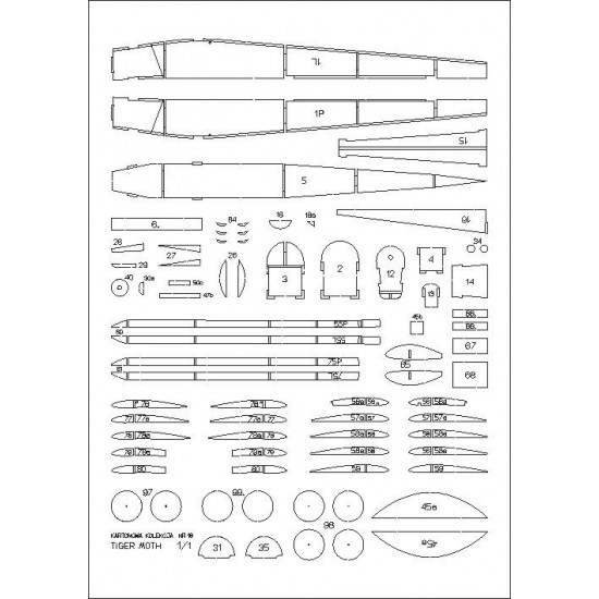 DH-82A Tiger Moth szkielet wycięty laserem