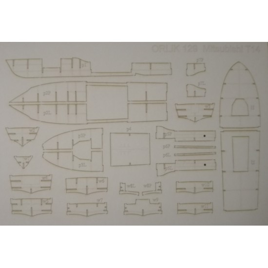 Mitsubishi T-14 (ORLIK nr 129L) szkielet wycięty laserem