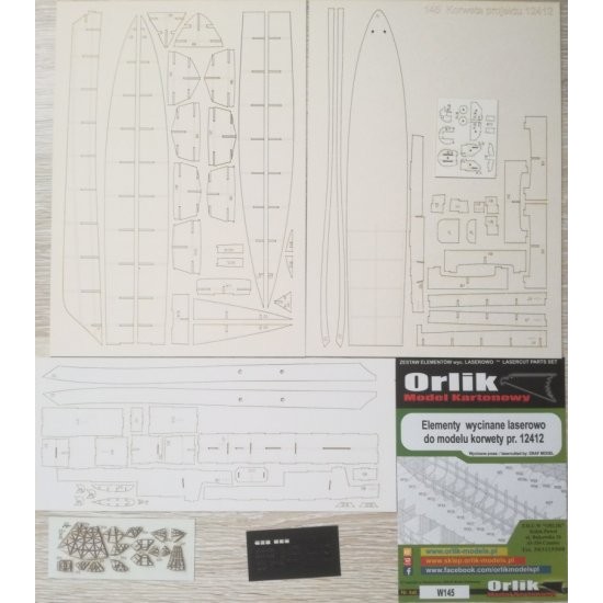 Korwety projektu 12412 (ORLIK nr 145L) szkielet wycięty laserem