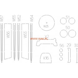 Messerschmitt Bf-109E-3 (WAK) Elementy wycięte laserem