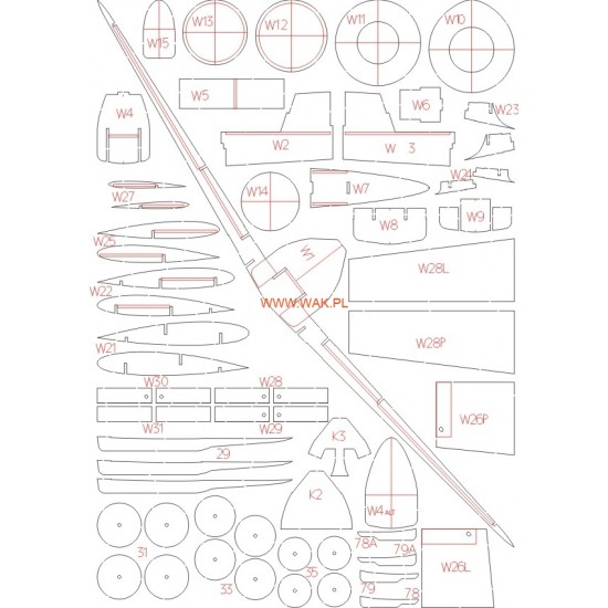 Focke Wulf Fw 190F-8 (WAK) Elementy wycięte laserem